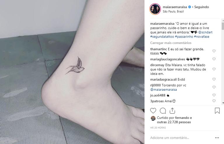 Tatuagem que Maiara fez em homenagem ao cantor (Foto: Reprodução)