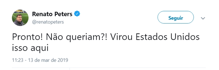 Comentário de Renato Peters revoltou internautas. (Foto: Reprodução/Twitter)