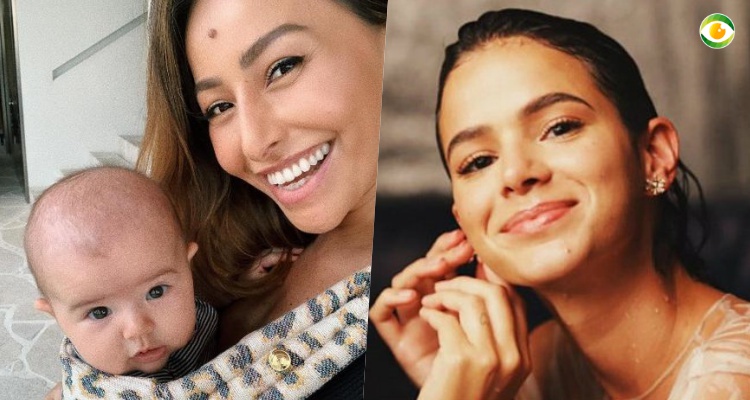 Bruna Marquezine não perde a chance de conhecer Zoe, filha de Sabrina Sato