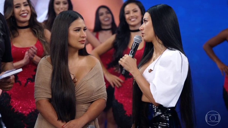 Simone e Simaria foram ao palco do Domingão do Faustão e fizeram revelações (Foto: Reprodução/ Globo)