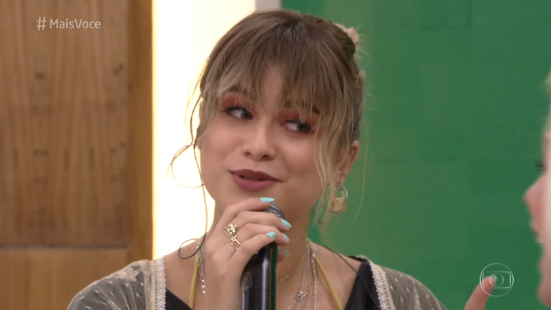 Sofia Reyes durante participação no Mais Você (Foto: Reprodução/Globo)