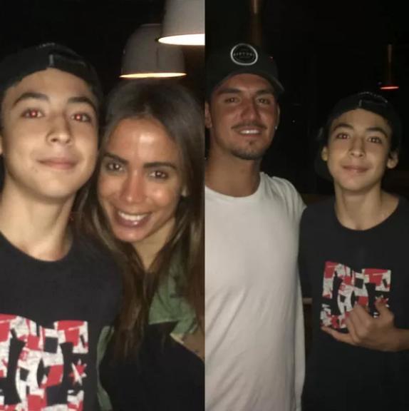 Anitta e Medina com o fã (Foto: Reprodução)