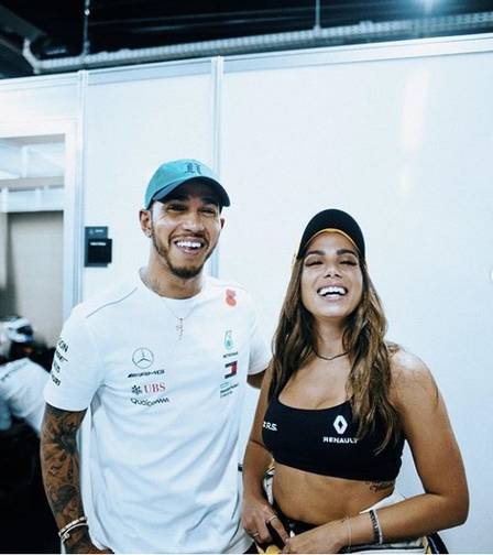 Lewis Hamilton e Anitta (Foto: Divulgação)