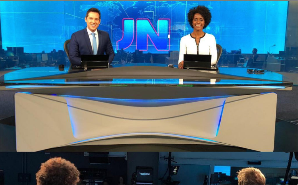 Maju Coutinho mostrou bastidores do Jornal Nacional na Globo