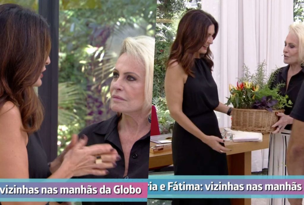 Ana Maria Braga e Fátima Bernades ao vivo no Mais Você da Globo (Foto reprodução)