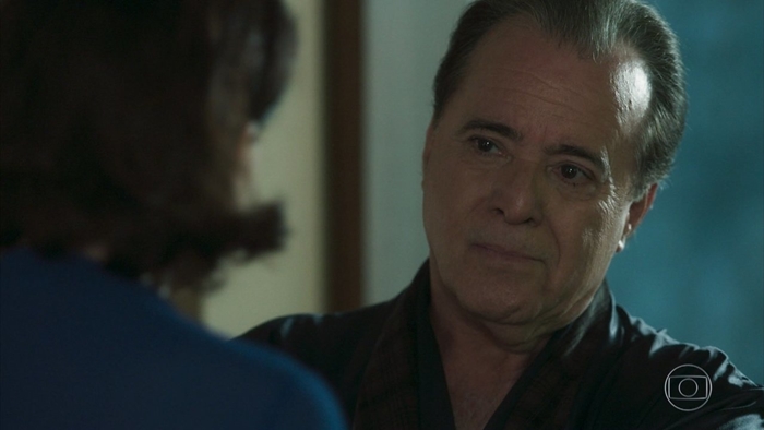 Olavo (Tony Ramos) e Valentina (Lília Cabral) em cena de O Sétimo Guardião (Foto: Reprodução/Globo)