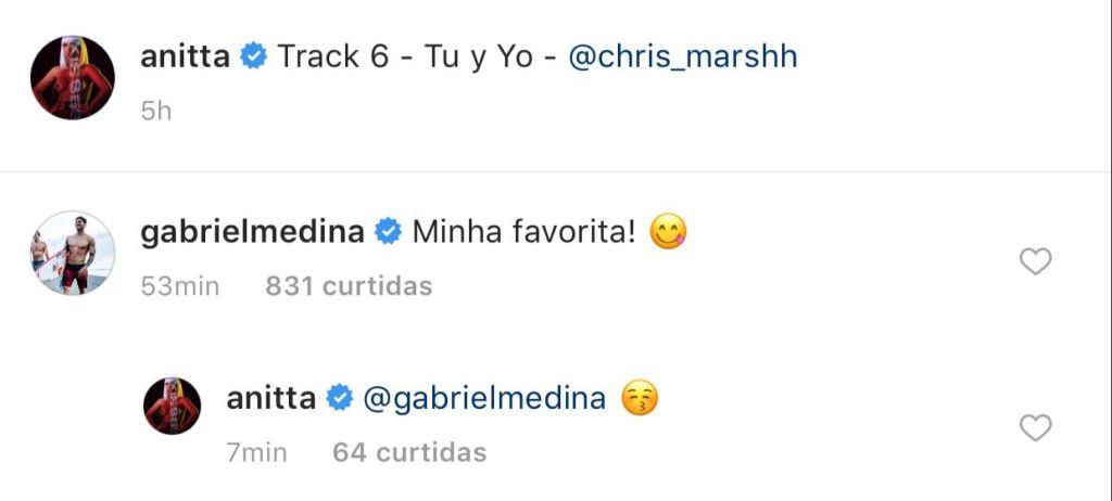 Medina faz comentário sobre música de Anitta (Foto: Reprodução)