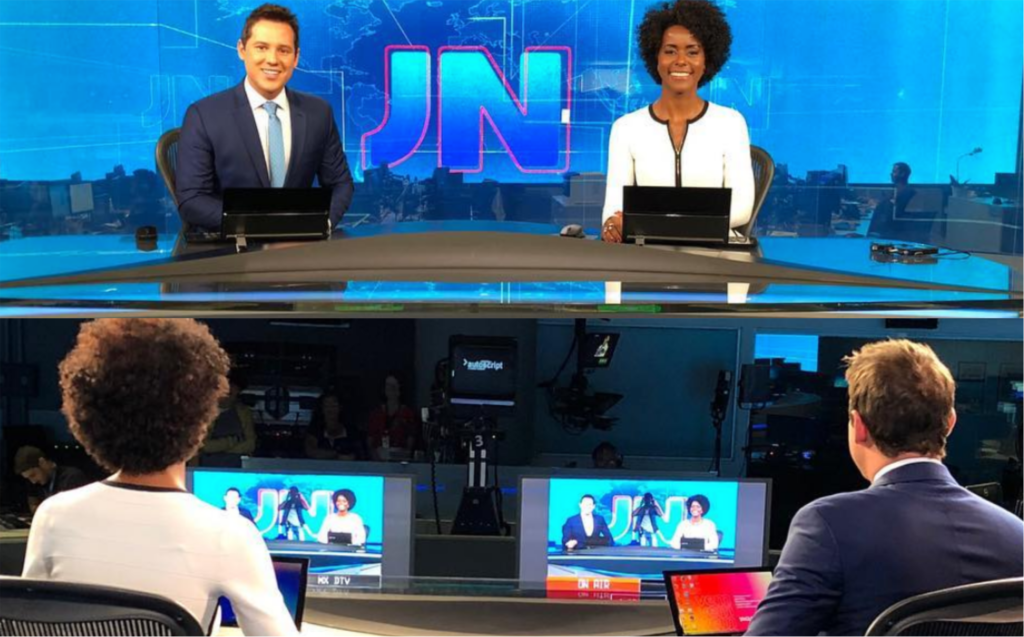 Maju Coutinho mostrou bastidores do Jornal Nacional na Globo 