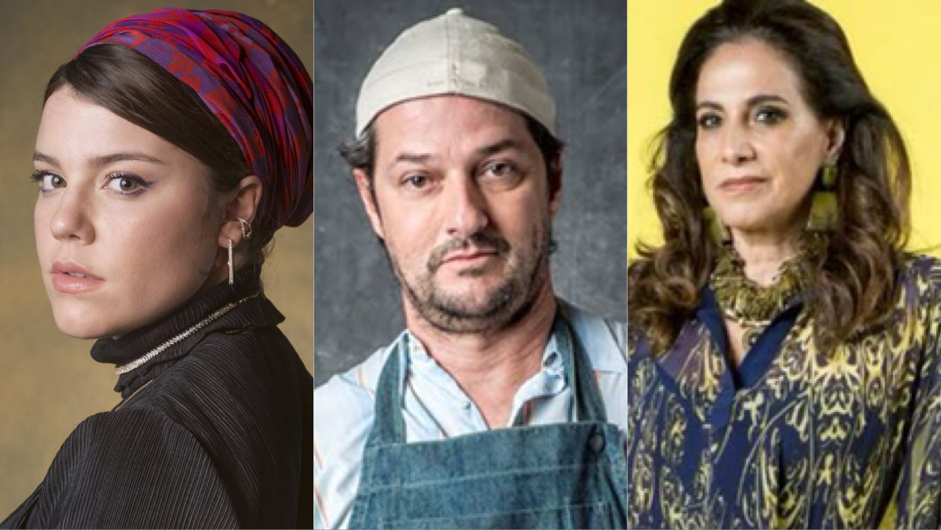 Dalila de Órfãos da Terra, Nicolau de O Sétimo Guardião e Mercedes de Verão 90 (Foto: Montagem TV Foco)