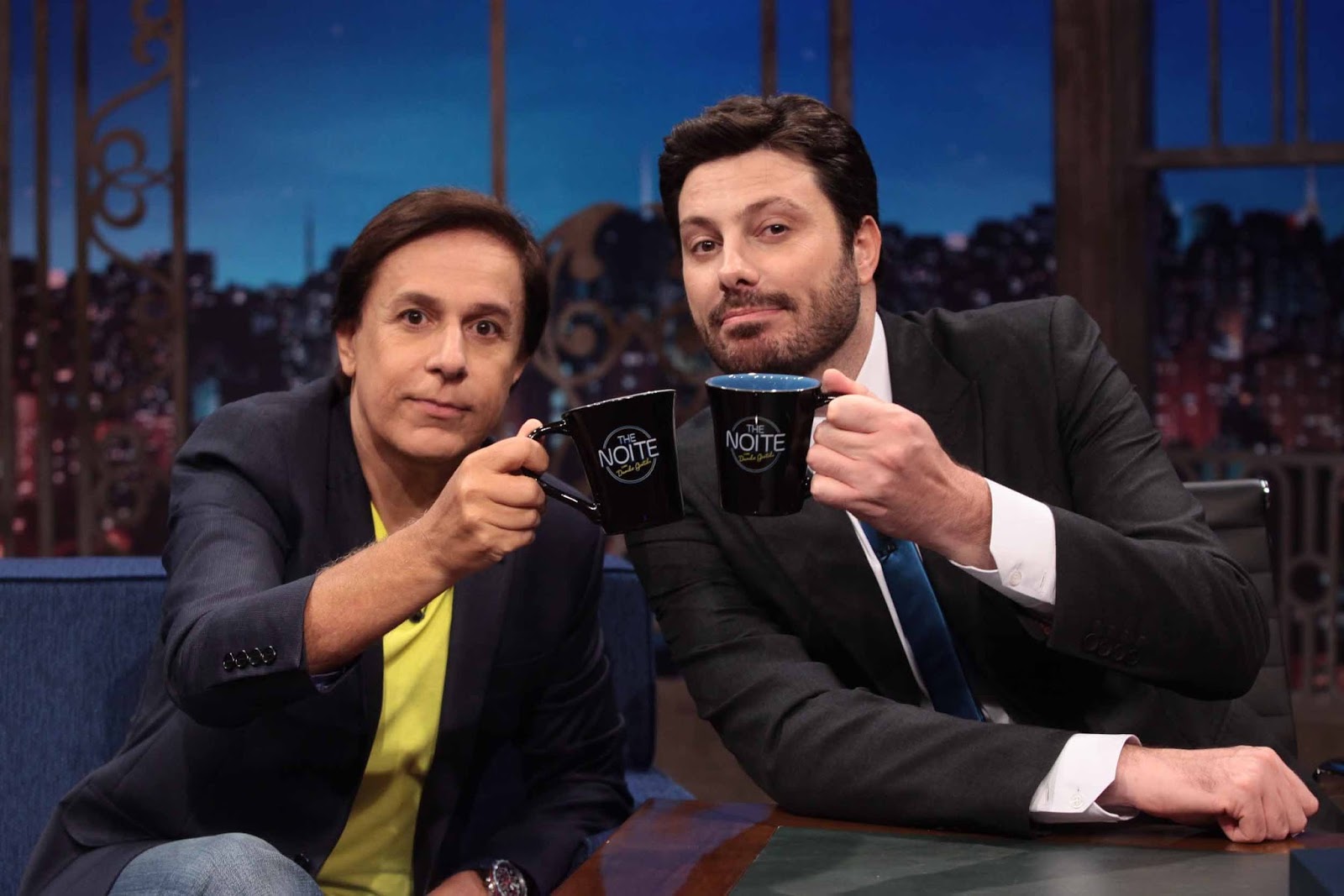 Tom Cavalcante e Danilo Gentili no The Noite (Foto: Leonardo Nones/SBT)