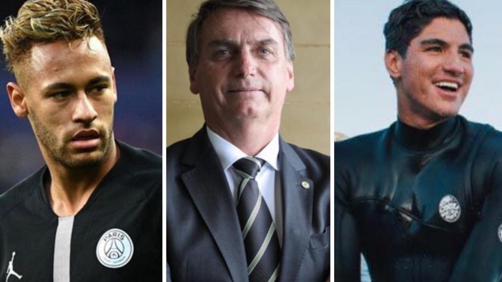 Neymar, Jair Bolsonaro e Gabriel Medina (Foto: Montagem)