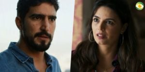 Jamil (Renato Góes) e Zuleika (Emanuelle Araújo) em Órfãos da Terra (Foto: Montagem/TV Foco)