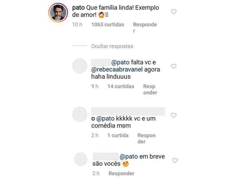 Alexandre Pato comenta em publicação de Patricia Abravanel (Foto: Reprodução)