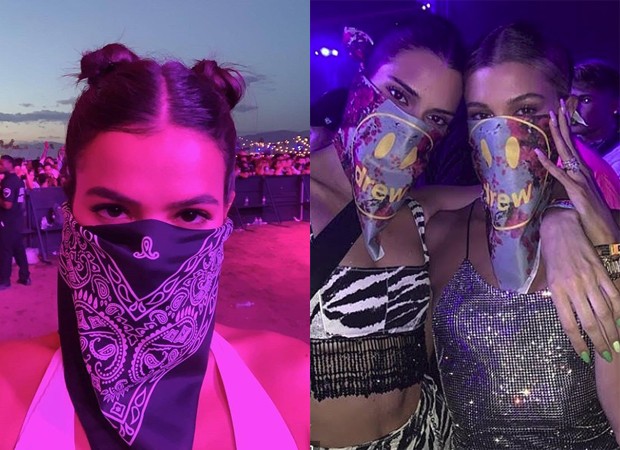 Bruna Marquezine e Kendall Jenner com Hailey Baldwin (Foto: Reprodução/Instagram)