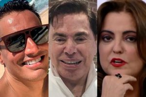 Leo Dias, Silvio Santos e Fabiola Reipert (Foto: Reprodução)