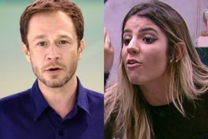 Tiago Leifert e Hariany na Globo (Foto: Reprodução)