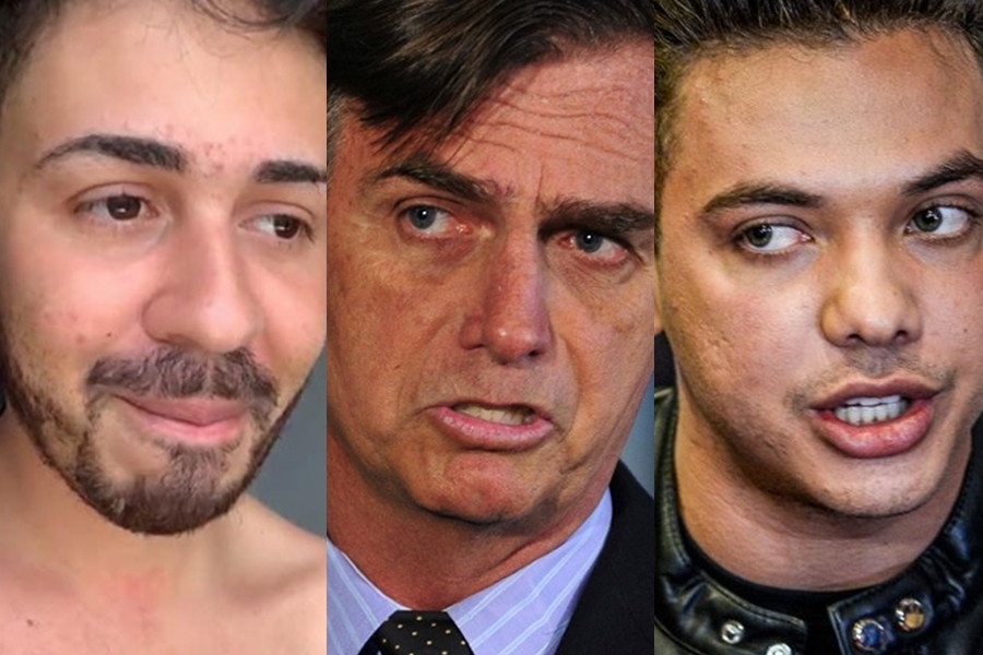 Carlinhos Maia, Jair Bolsonaro na Globo e Wesley Safadão (Foto: Reprodução)