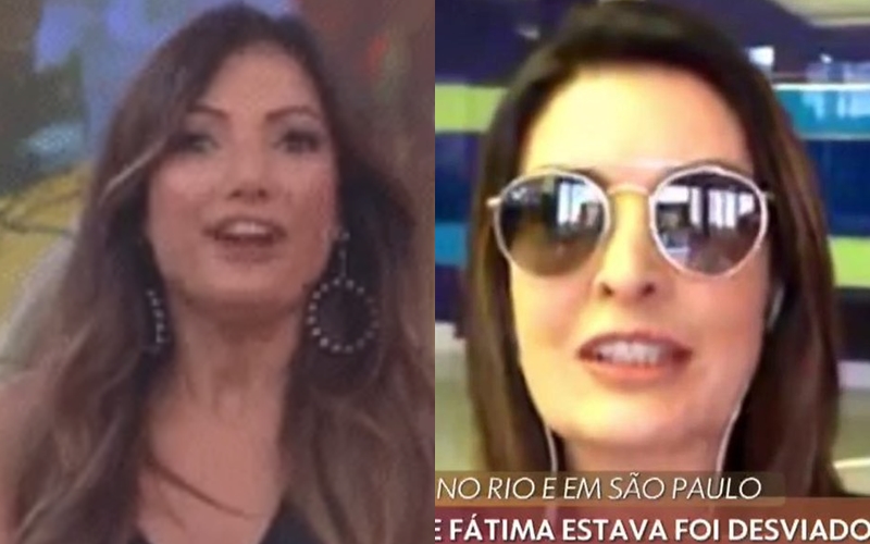 Patricia Poeta e Fátima Bernardes cara a cara na Globo (Foto: Reprodução)