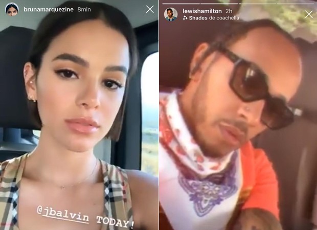 Bruna Marquezine e Lewis Hamilton estão curtindo o Coachella (Foto: Reprodução/Instagram)