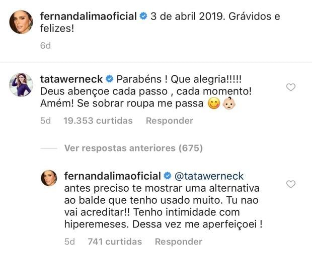 Fernanda Lima expõe que está com hiperêmese gravídica (Crédito: reprodução/Instagram)