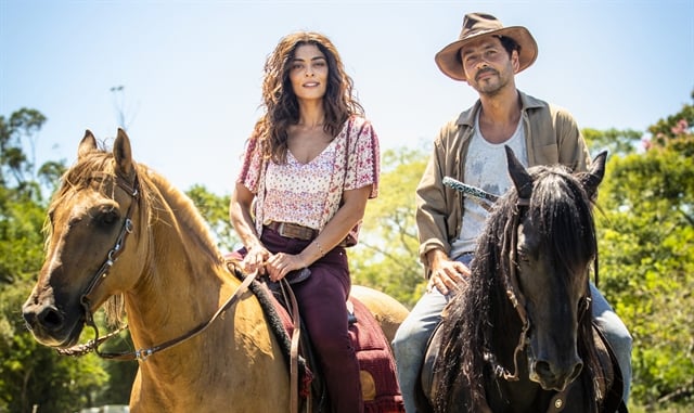 Maria da Paz (Juliana Paes) e Amadeu (Marcos Palmeira) em A Dona do Pedaço  (Foto: Globo/João Miguel Junior)