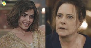 Stela (Vanessa Giacomo) e Mirtes (Elizabeth Savalla) em O Sétimo Guardião (Foto: Montagem/Tv Foco)