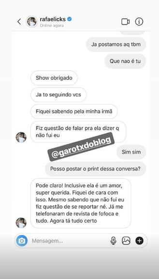 Os boatos foram esclarecidos pelo ex-BBB