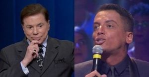 Silvio Santos e Léo Dias no Troféu Imprensa (Foto: Reprodução)