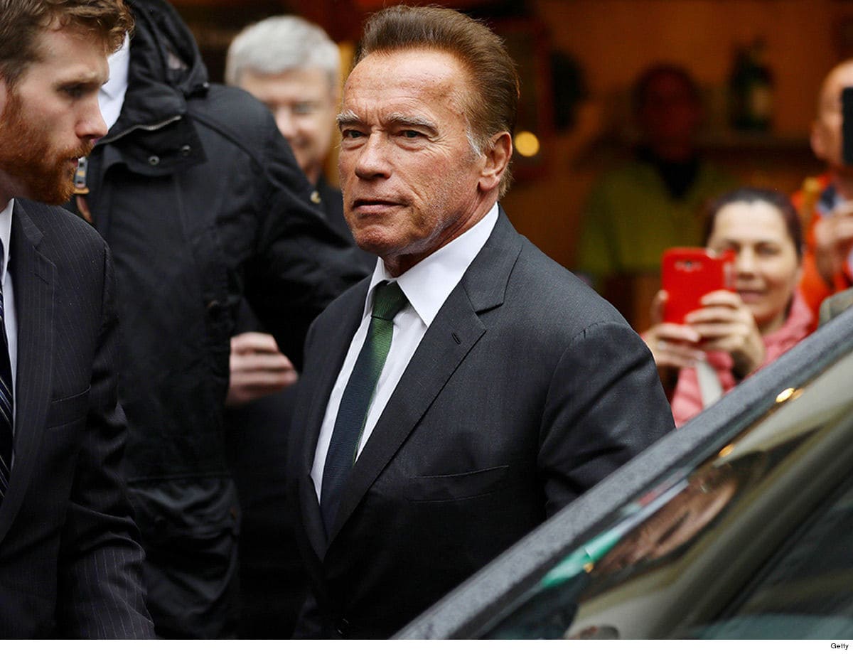 Arnold Schwarzenegger no memorial para homenagear Niki Lauda (Foto: Reprodução)