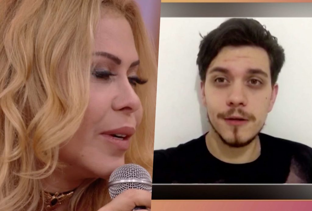 Filho gato de Joelma rouba a cena durante o Encontro na Globo