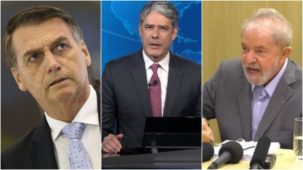 Jair Bolsonaro, William Bonner e Lula - destaques na Globo (Foto: Reprodução)