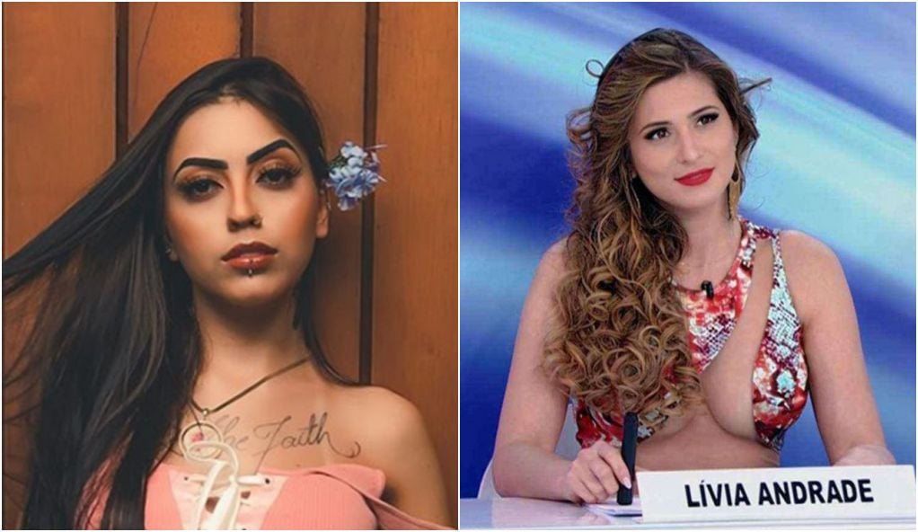 Livia Andrade foi desafiada por MC Mirella durante show (Foto: Montagem)