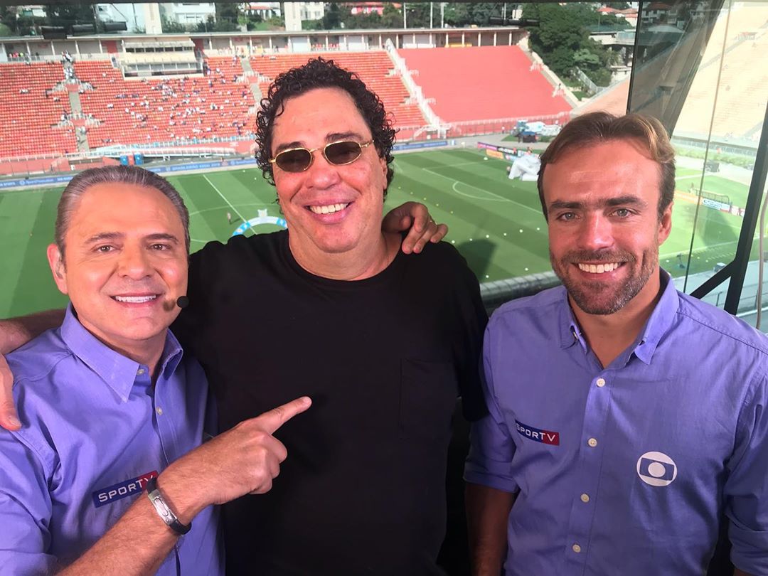 Luís Roberto, Casagrande e Roger foram contra humilhar jogador em transmissão da Globo (Foto: Reprodução/Instagram)