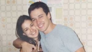 O apresentador da Record, Rodrigo Faro e sua esposa Vera Viel em 1997 (Foto: Reprodução/ Instagram)