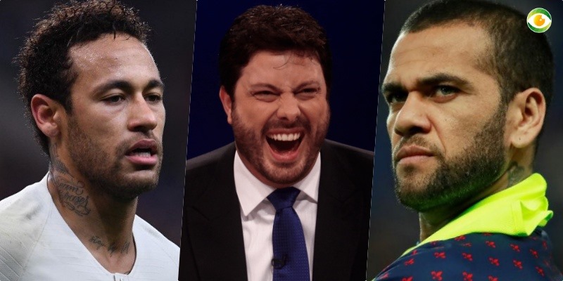 Danilo Gentili, Neymar e Daniel Alves (Foto: Montagem TV Foco/Reprodução)