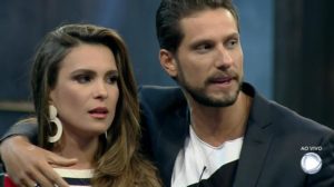 Kamilla e Elieser foram eliminados do Power Couple após se envolverem em polêmica (Imagem: Reprodução/Record)