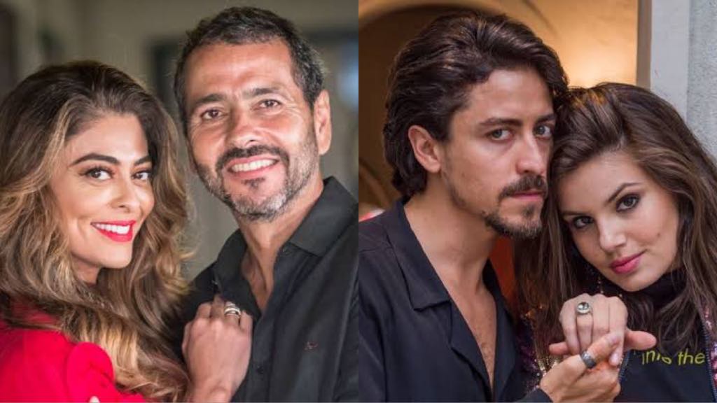 Maria da Paz e Amadeu da novela A Dona do Pedaço e Jerônimo e Vanessa de Verão 90 (Montagem/TV Foco)