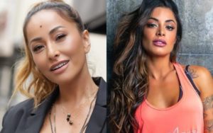 Apresentadora da Record, Sabrina Sato e a modelo Aline Riscado