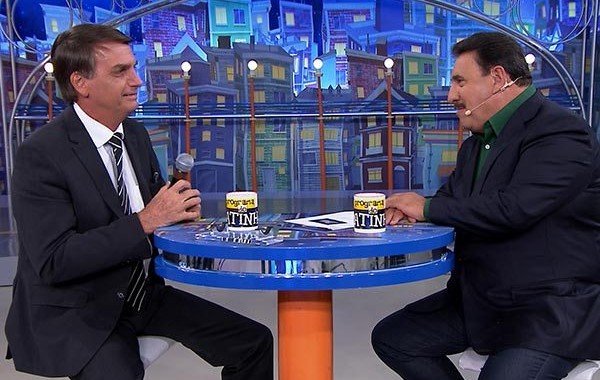 Jair Bolsonaro e o apresentador Ratinho (Reprodução: SBT)