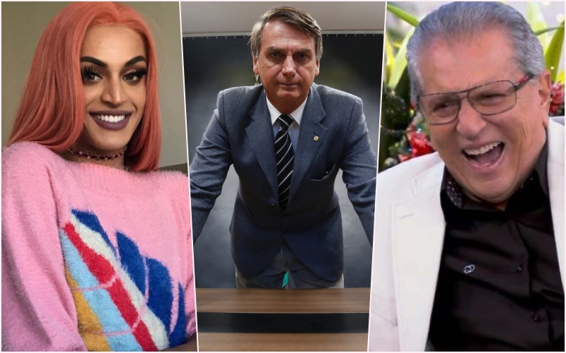 Apoiador de Bolsonaro, Carlos Alberto de Nóbrega vira drag queen ao lado de Pabllo Vittar no Programa da Maisa no SBT Foto: Reprodução