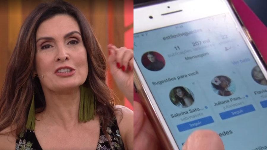 Fátima Bernardes não segue Sabrina Sato no Instagram (Reprodução: Globo)