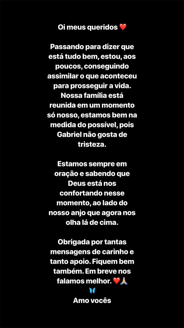 Karoline Calheiros, namorada de Gabriel Diniz, se manifestou sobre o acidente que culminou na morte do cantor (Reprodução: Instagram)