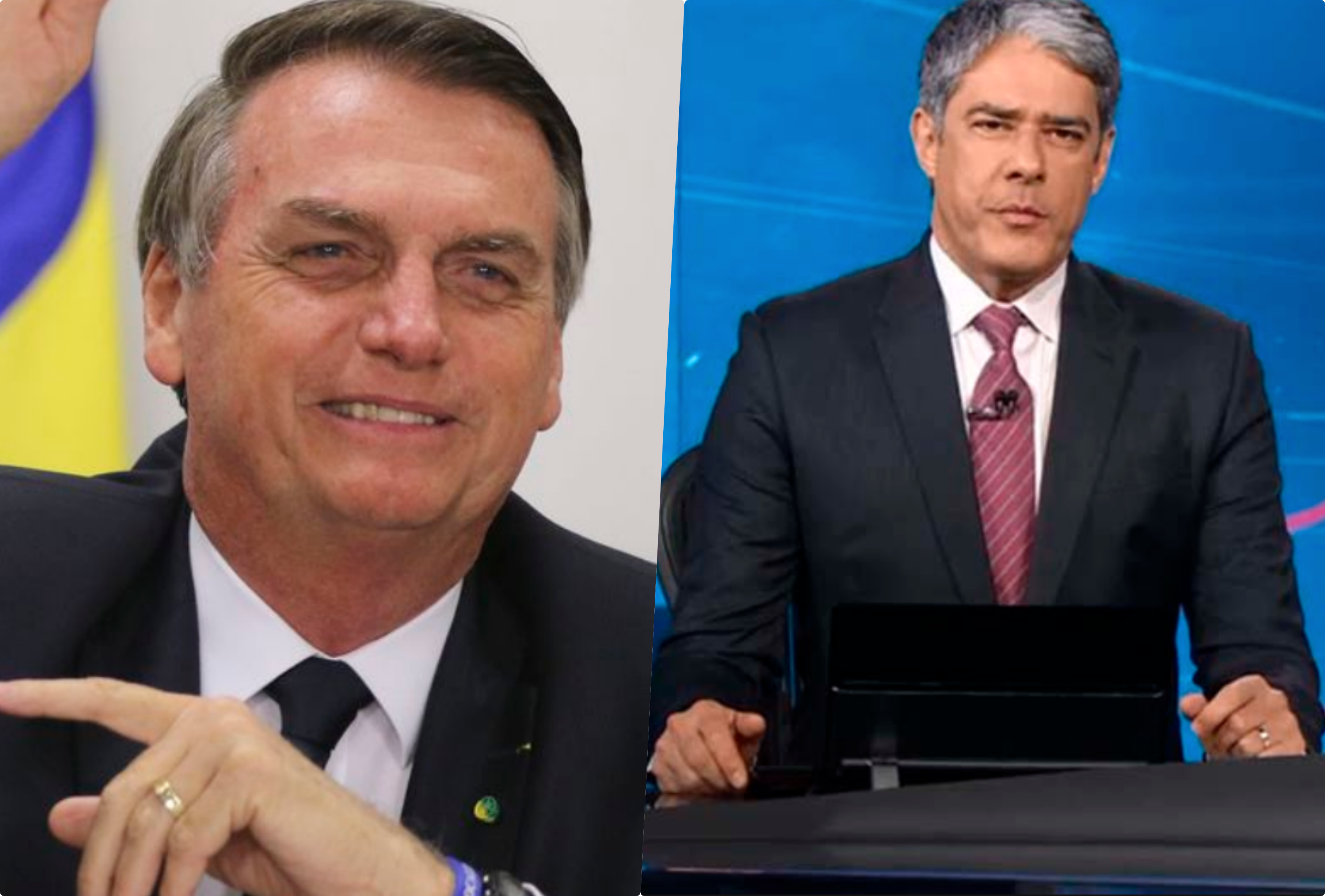 William Bonner e Jair Bolsonaro