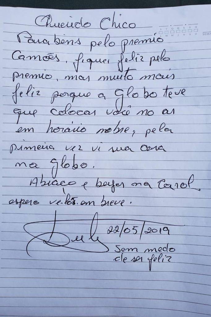 Em carta, Lula alfinetou a TV Globo em carta para Chico Buarque (Divulgação)