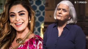 Nilda (Jussara Freire) e Maria da Paz (Juliana Paes) estão na novela das nove da Globo A Dona do Pedaço (Foto: Reprodução/Globo)