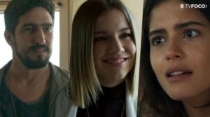 Em Órfãos da Terra, Dalila (Alice Wegmann) quer Jamil (Renato Góes) na trama da Globo (Foto: Montagem/TV Foco)