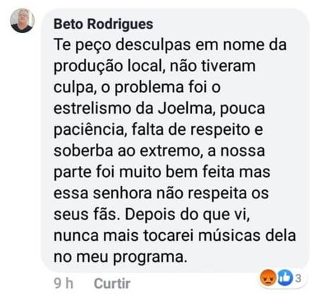 Joelma se apresentou em cidade mas foi duramente criticada 