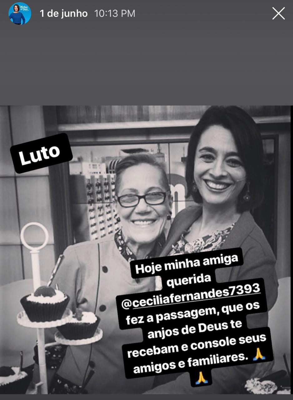 Cátia Fonseca e Cecília Fernandes no programa "Mulheres" (Foto: Reprodução/Instagram)