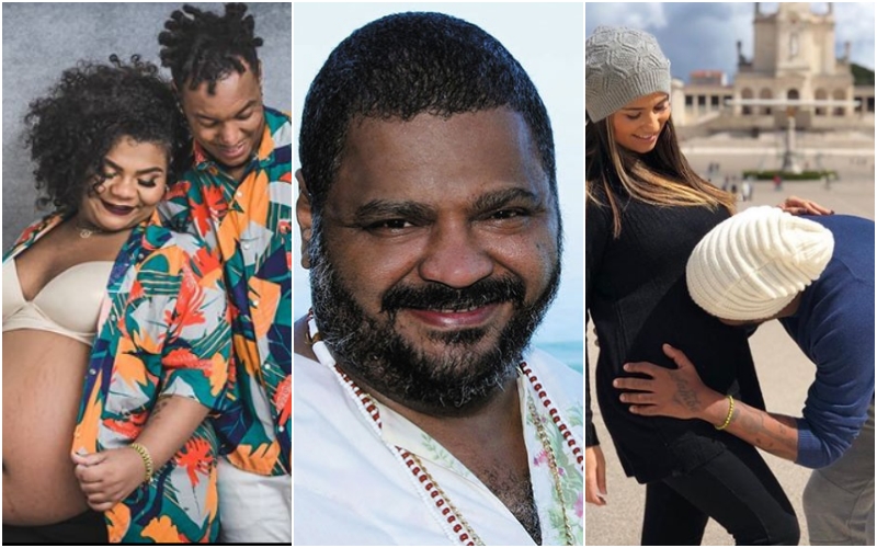 A filha caçula do sambista Arlindo Cruz, Flora Cruz junto com o seu ex-marido, Alexandre Nascimento, Arlindinho Cruz junto com a sua ex-mulher