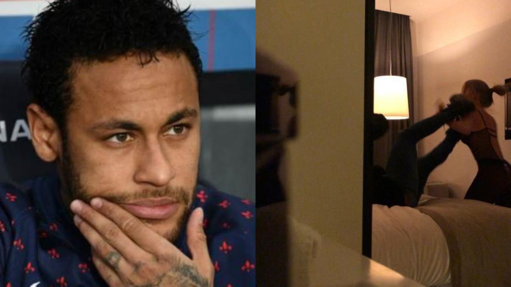 Neymar e a vítima (Foto: Reprodução)